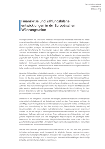 Finanzkrise und Zahlungsbilanzentwicklungen in der Europäischen