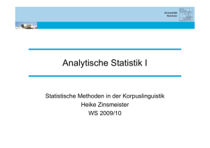 Analytische Statistik I