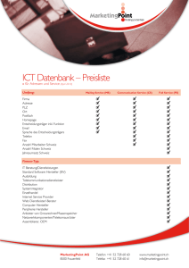 ICT Datenbank – Preisliste