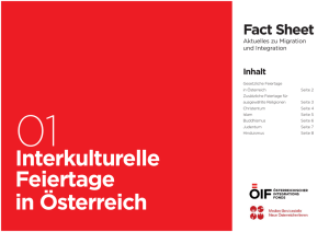 Fact Sheet 01 Interkulturelle Feiertage in Österreich 2014