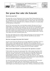 Der graue Star oder die Katarakt - Chirurgische und gynäkologische