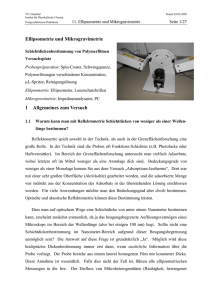 Ellipsometrie und Mikrogravimetrie 1 Allgemeines zum Versuch