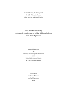 Next generation sequencing : vergleichende Mutationsanalyse bei