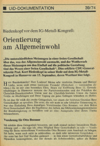 UID 1974 Nr. 39 Beilage: Dokumentation, Union in Deutschland