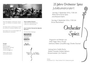 25 Jahre Orchester Spiez Jubiläumskonzert 25 Jahre Orchester