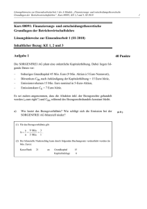 Kurs 00091: Finanzierungs- und entscheidungstheoretische