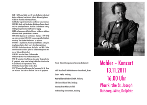 Mahler – Konzert 13.11.2011 16.00 Uhr