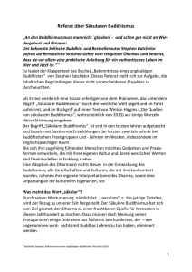 Referat über Säkularen Buddhismus