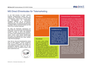 MS Direct Ehrenkodex für Telemarketing