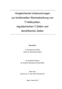 Vergleichende Untersuchungen zur funktionellen Wechselwirkung