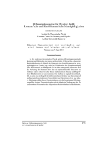 Differentialgeometrie für Physiker, Teil I: Riemann`sche und Semi