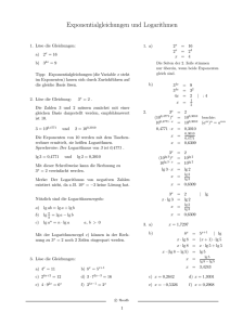 Exponentialgleichungen und Logarithmen