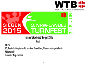 Faszien - 3. Landesturnfest NRW 2015