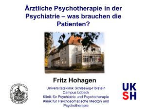 Ärztliche Psychotherapie in der Psychiatrie
