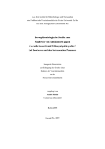 Seroepidemiologische Studie zum Nachweis von Antikörpern gegen