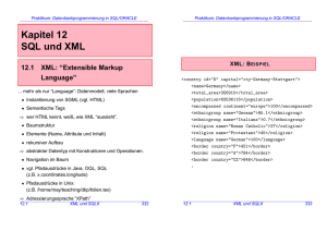 Kapitel 12 SQL und XML 12.1 XML