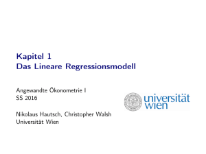 Kapitel 1 Das Lineare Regressionsmodell