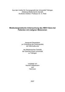 Molekulargenetische Untersuchung des NBS1