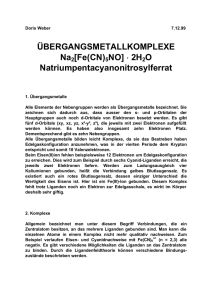 ÜBERGANGSMETALLKOMPLEXE Na2[Fe(CN)5NO] ⋅ 2H2O
