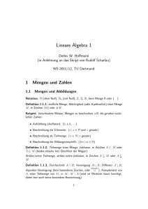 Lineare Algebra 1 - Fakultät für Mathematik, TU Dortmund