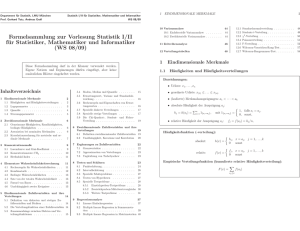 Formelsammlung zur Vorlesung Statistik I/II für