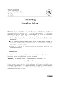 Vorlesung - Institut für Mathematik