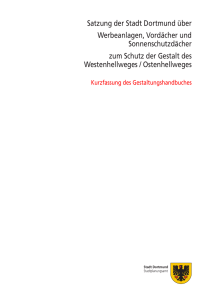 Satzung der Stadt Dortmund über Werbeanlagen, Vordächer und