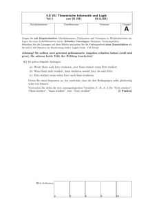 4.0 VU Theoretische Informatik und Logik