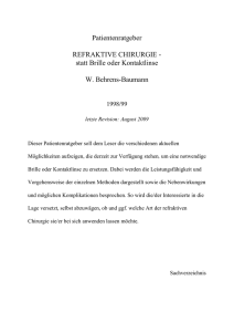 Patientenratgeber REFRAKTIVE CHIRURGIE