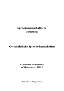 Germanistische Sprachwissenschaften