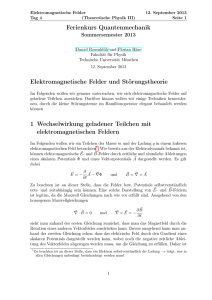 Ferienkurs Quantenmechanik Elektromagnetische - TUM