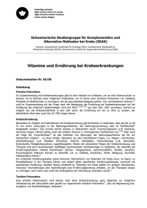 Vitamine und Ernährung bei Krebserkrankungen