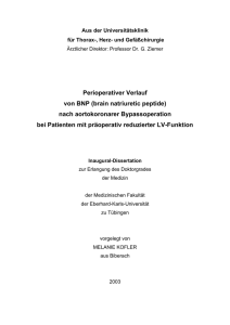 Perioperativer Verlauf von BNP (brain natriuretic peptide) nach