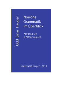 O dd Einar HaugenNorröne Grammatik im Überblick