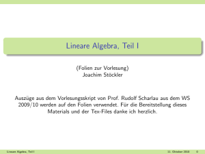 Lineare Algebra, Teil I - Fakultät für Mathematik, TU Dortmund