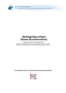 Niedriggradig maligne Gliome (Kurzinformation)