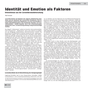 Identität und Emotion als Faktoren. Erkenntnisse aus der