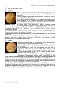 2.1 Merkur 2.2 Venus - Astronomische Jugendgruppe Bern