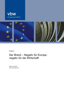 Der Brexit – Negativ für Europa, negativ für die Wirtschaft