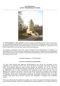 Der Einsteinturm auf dem Telegrafenberg in Potsdam Im