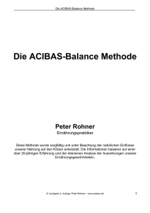 Die ACIBAS-Balance Methode
