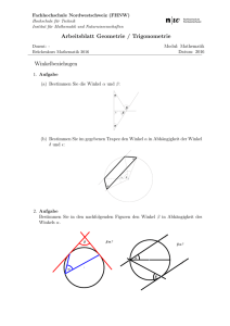 Arbeitsblatt Geometrie / Trigonometrie Winkelbeziehugen