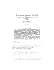 Programming Languages From Hell Proseminar im