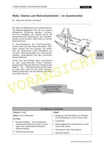 Welle, Teilchen und Wahrscheinlichkeit – ein Quantenzirkel