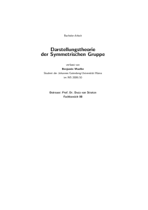 Darstellungstheorie der Symmetrischen Gruppe