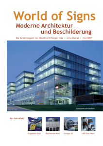 Moderne Architektur und Beschilderung