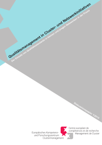 Diskussionspapier 1/2015 - "Qualitätsmanagement in Cluster