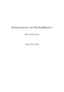 Meditationstexte des Pâli-Buddhismus I