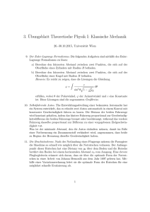 3.¨Ubungsblatt Theoretische Physik I: Klassische