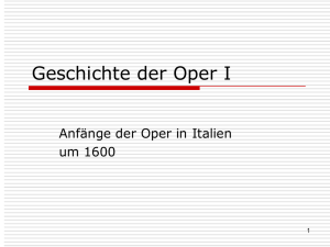 Geschichte der Oper I - Hochschule für Musik Mainz